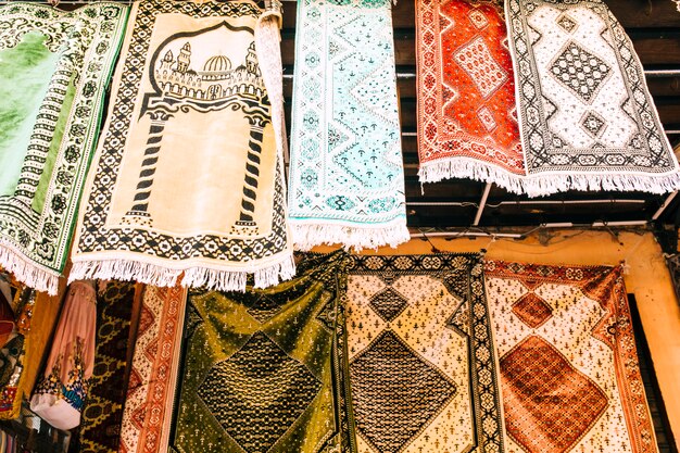 Carpets on market in morocco