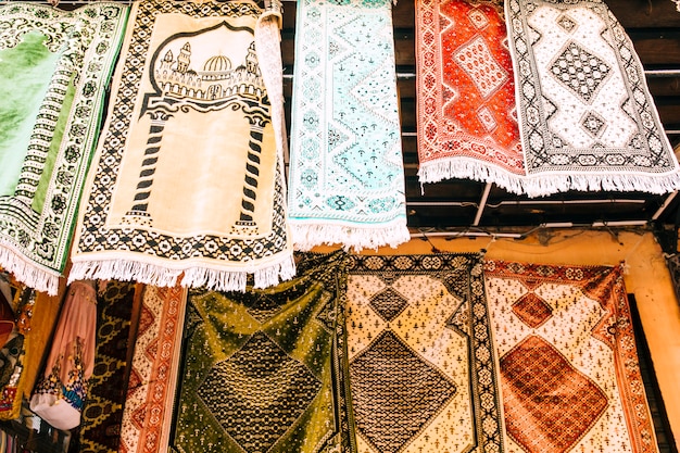 Carpets on market in morocco