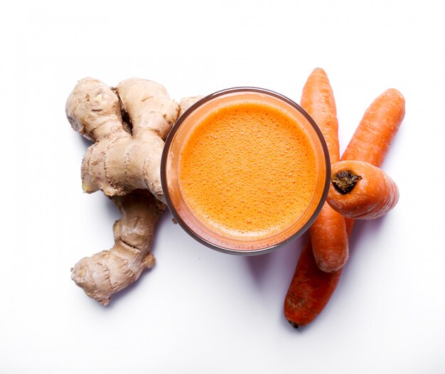 Carrot juice with ginger root