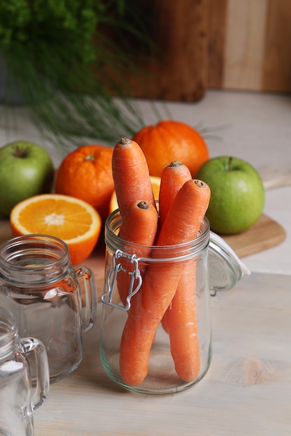 Free photo carrots and fruit