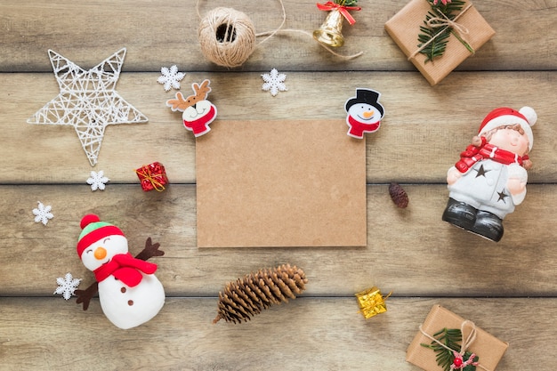 Carton tablet between Christmas toys 