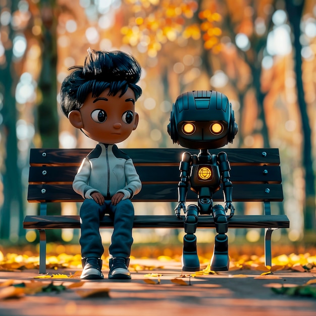 Сцена с мультфильмом о роботах