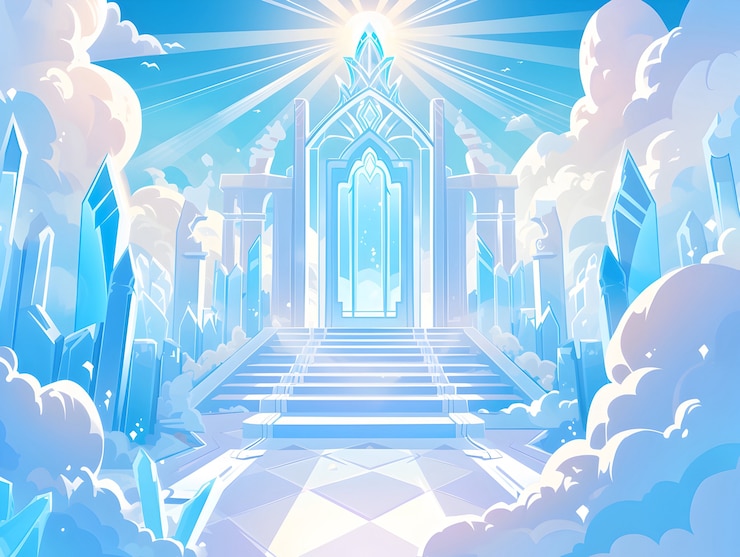 Free Photo cartoon depiction of the gates of heaven