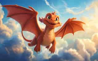 Free photo cartoon dragon character