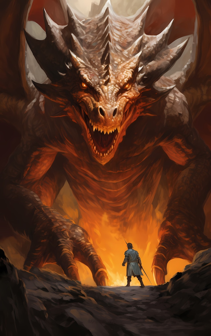 Free Photo cartoon dragon character