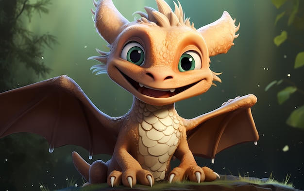 Cartoon dragon character