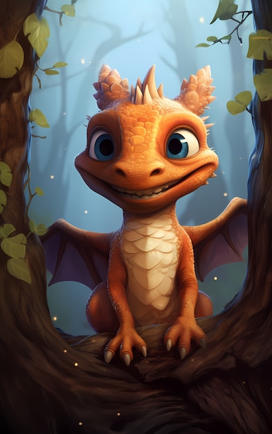 Cartoon dragon character