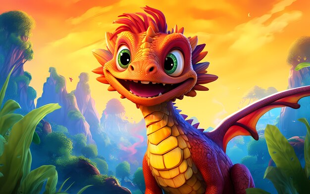 Cartoon dragon character