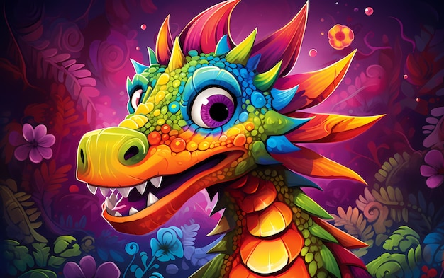 Free photo cartoon dragon character