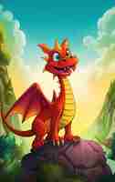 Free photo cartoon dragon character