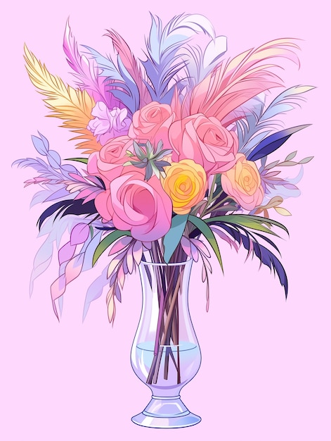 Foto gratuita disegno animato di un bouquet di fiori