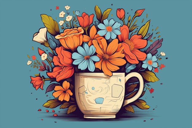 Foto gratuita disegno animato di un bouquet di fiori