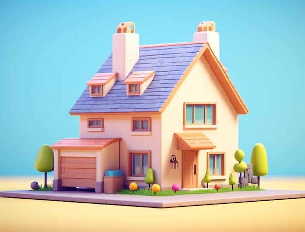 Free photo cartoon house building architecture