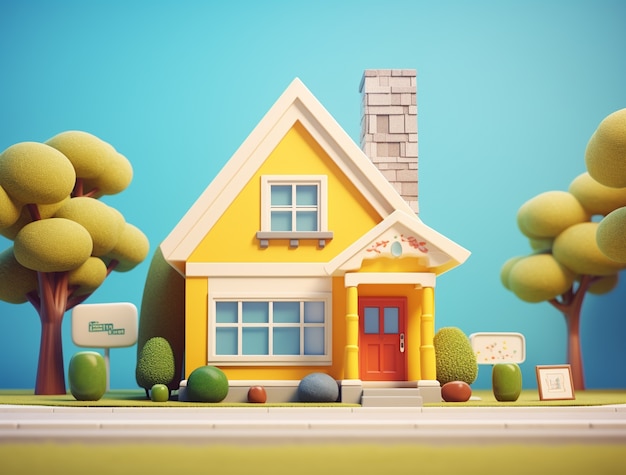 Free photo cartoon house building architecture