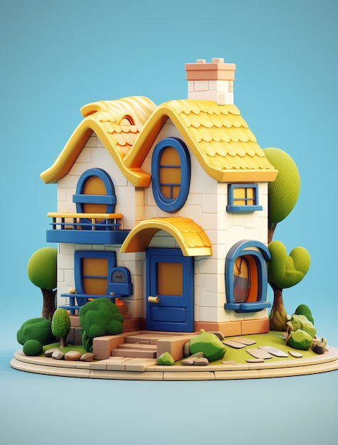 Free photo cartoon house model and building architecture