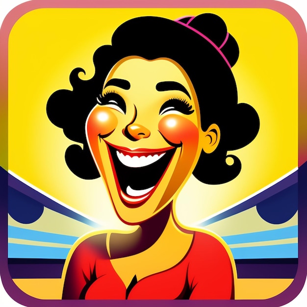 Foto gratuita un'immagine da cartone animato di una donna con un sorriso sul viso