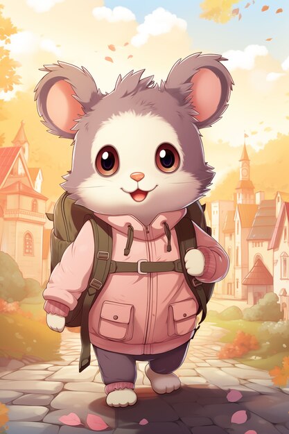 Cartoon like possum illustration