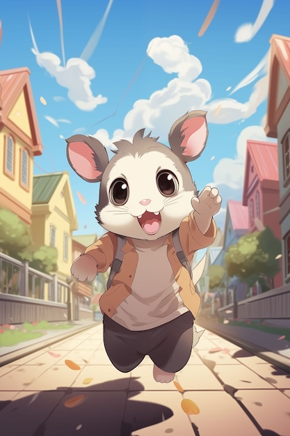 Cartoon like possum illustration