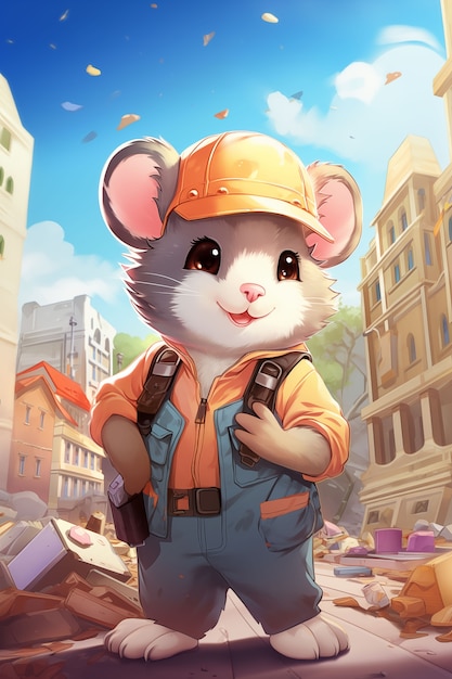 Foto gratuita cartoon come illustrazione di opossum