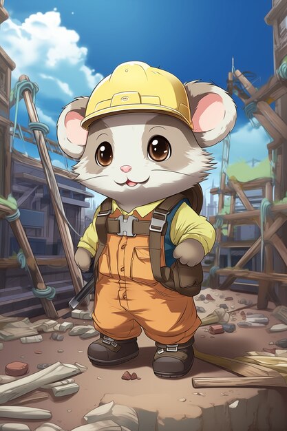 Cartoon like possum illustration