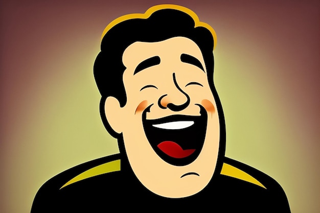 Free photo a cartoon of a man with a big smile on his face