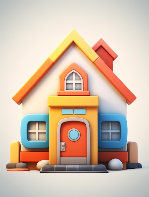 Foto gratuita modello di cartone animato per case residenziali e proprietà