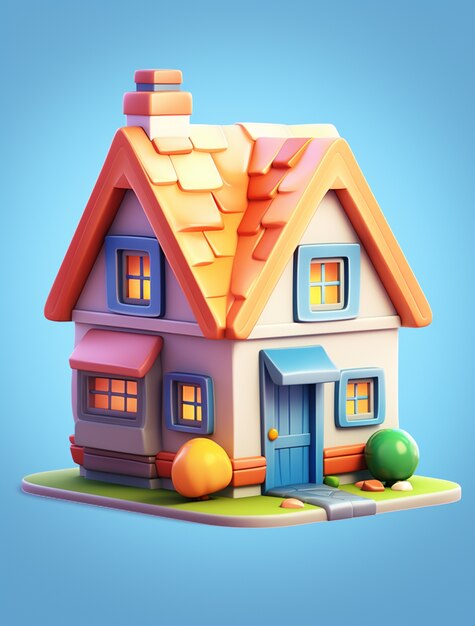 cartoon model for residential home and property