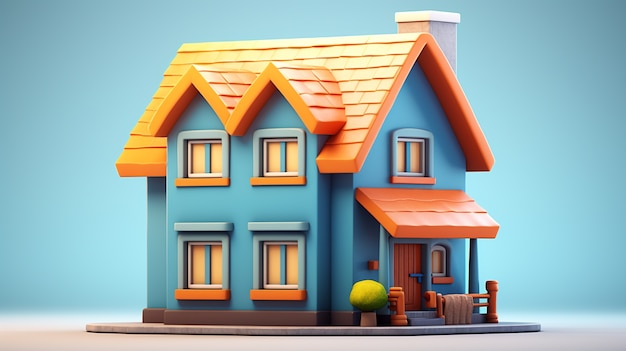 주거 주택 및 재산에 대한 만화 모델