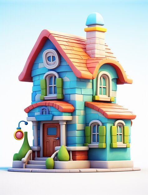 Cartoon model for residential home and property