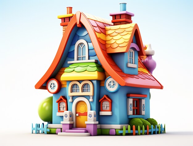 cartoon model for residential home and property