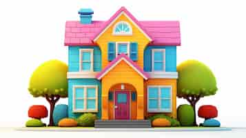 Foto gratuita modello di cartone animato per case residenziali e proprietà