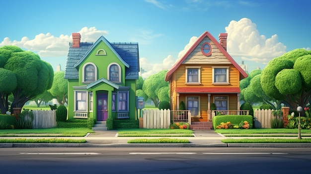 Карикатурная модель для жилых домов и недвижимости