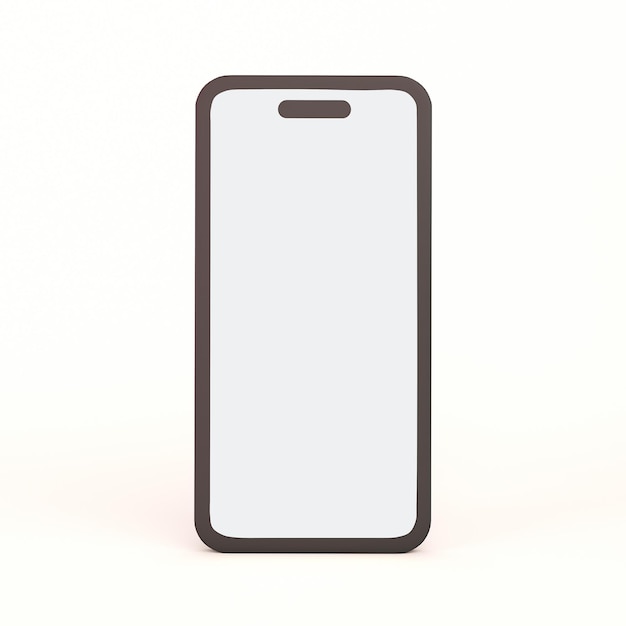 Free photo cartoon phone 14 pro front side in white background