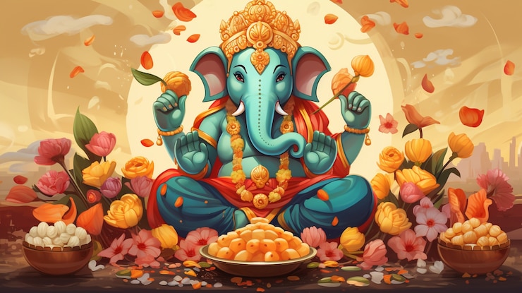 Free Photo cartoon portrait of hindu god