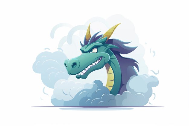 Cartoon smoke with dragon