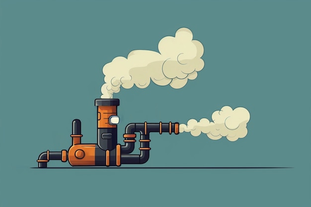 Cartoon smoke with pipes