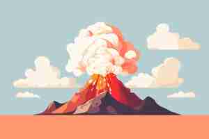 Free photo cartoon smoke with volcano