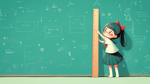 Free photo cartoon student in a math class