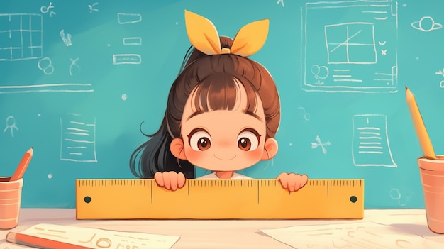 Free photo cartoon student in a math class