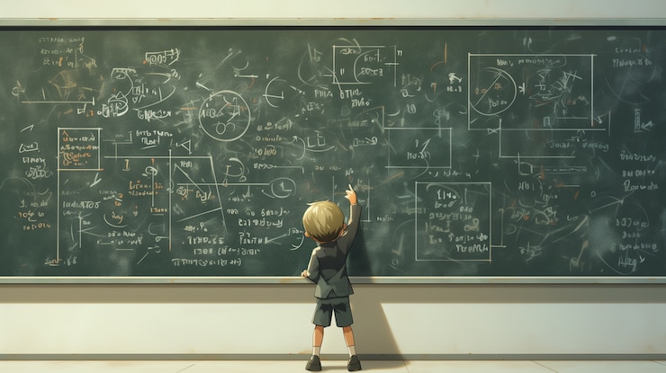 Free Photo cartoon student in a math class
