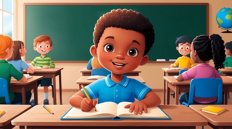 Free Photo cartoon students at school