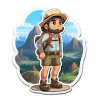 Free photo cartoon style character traveling