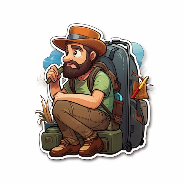 Free photo cartoon style character traveling