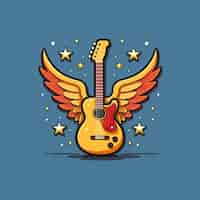 Free photo cartoon style guitar