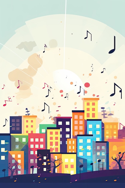 Free photo cartoon style musical notes background