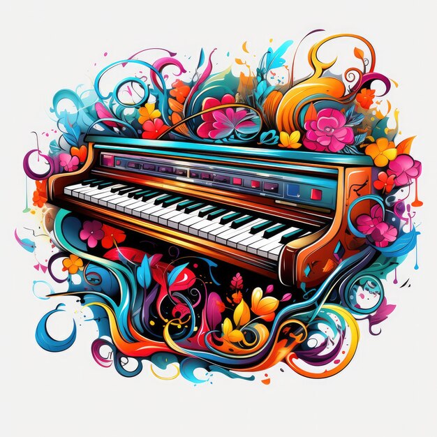 Cartoon style piano