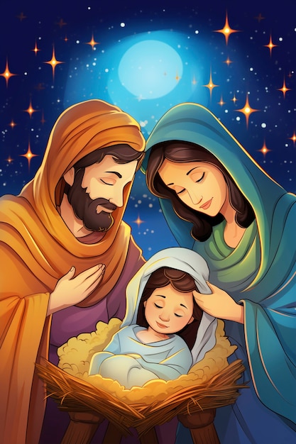 Free photo cartoon style scene of the epiphany