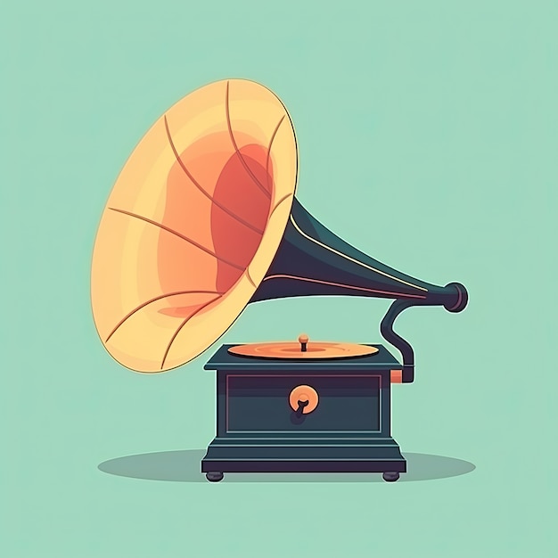 Free photo cartoon style vintage gramophone