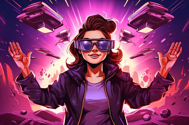 cartoon woman wearing glasses