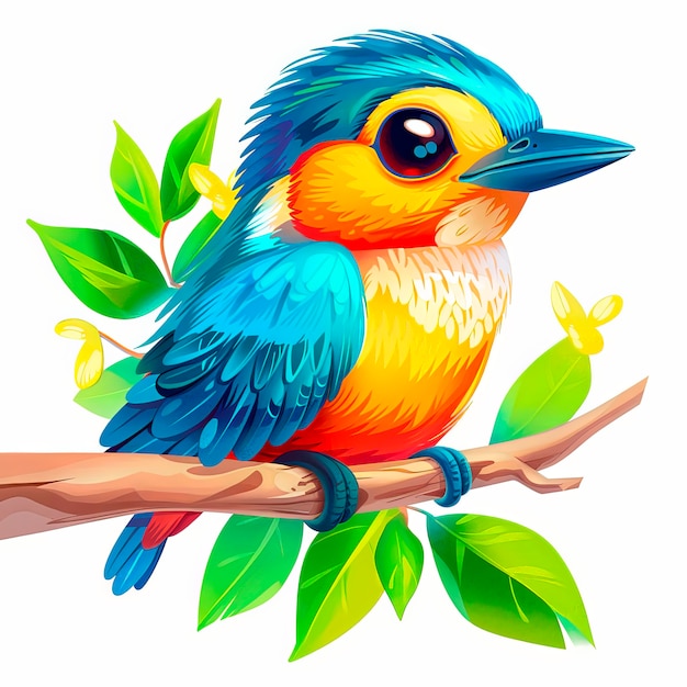 Free photo cartoony bird illustration